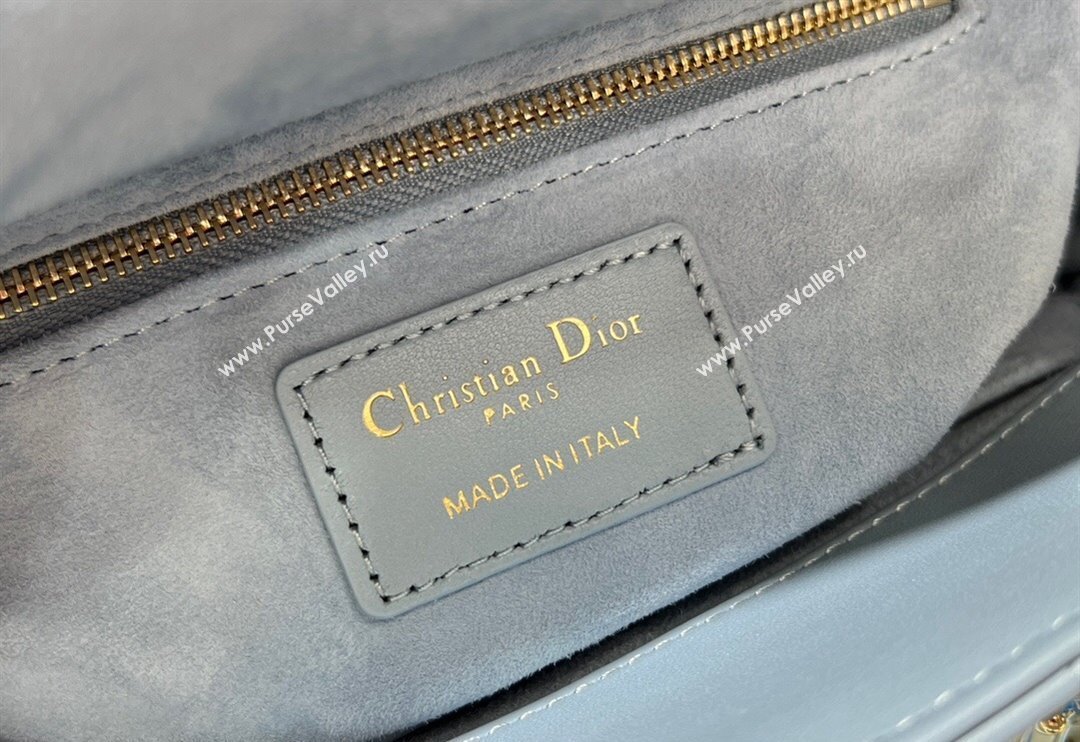 Dior Small Lady My ABCDior Bag in Sky Blue Cannage Lambskin 2024 0523 (XXG-240523064)