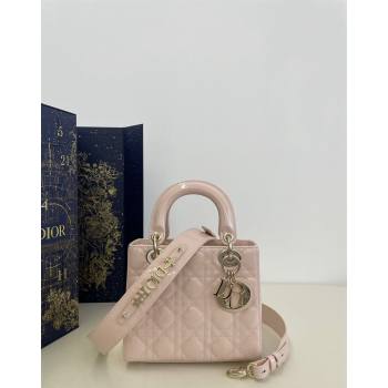 Dior Small Lady My ABCDior Bag in Powder Pink Cannage Patent Calfskin 2024 0523 (BF-240523057)