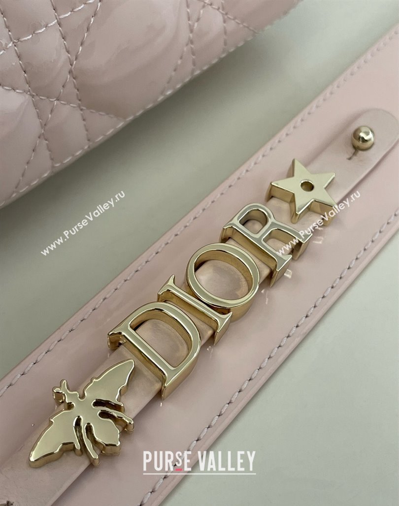 Dior Small Lady My ABCDior Bag in Powder Pink Cannage Patent Calfskin 2024 0523 (BF-240523057)