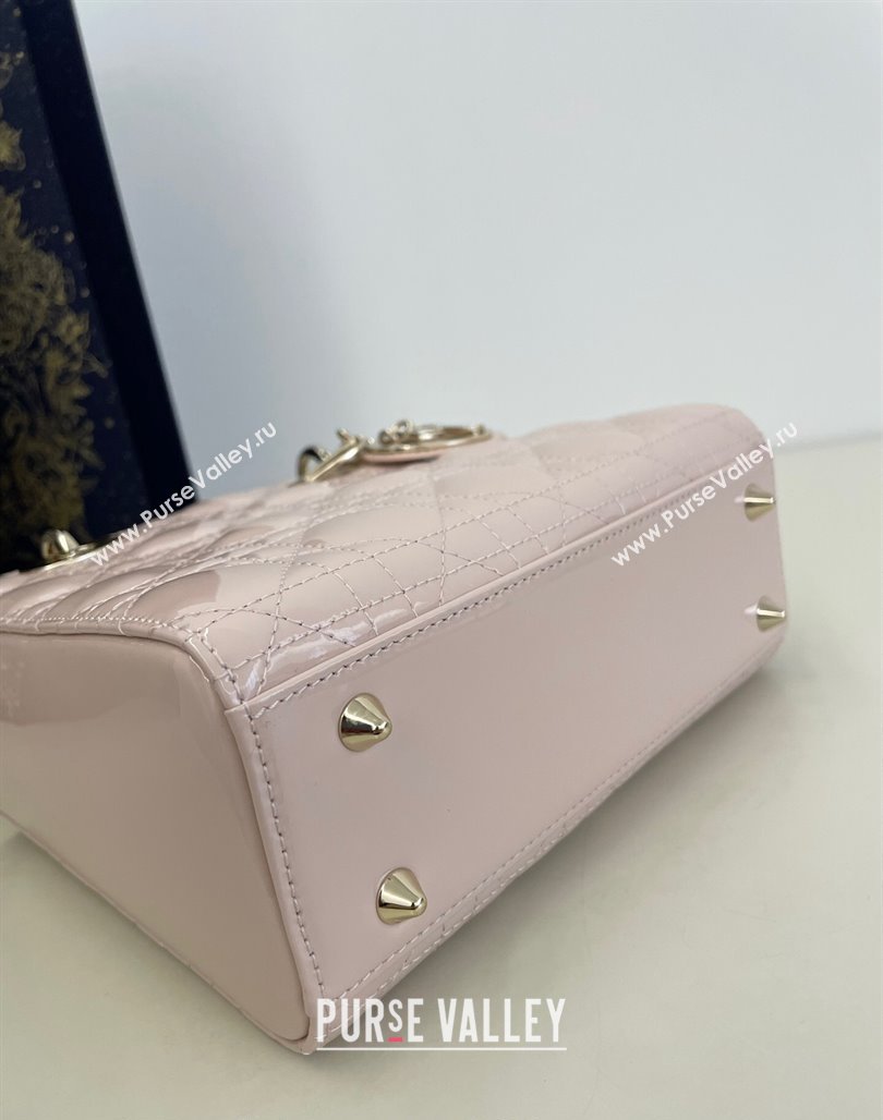 Dior Small Lady My ABCDior Bag in Powder Pink Cannage Patent Calfskin 2024 0523 (BF-240523057)