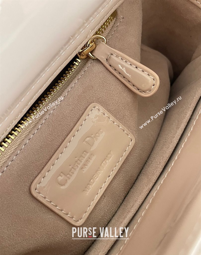 Dior Small Lady My ABCDior Bag in Powder Pink Cannage Patent Calfskin 2024 0523 (BF-240523057)