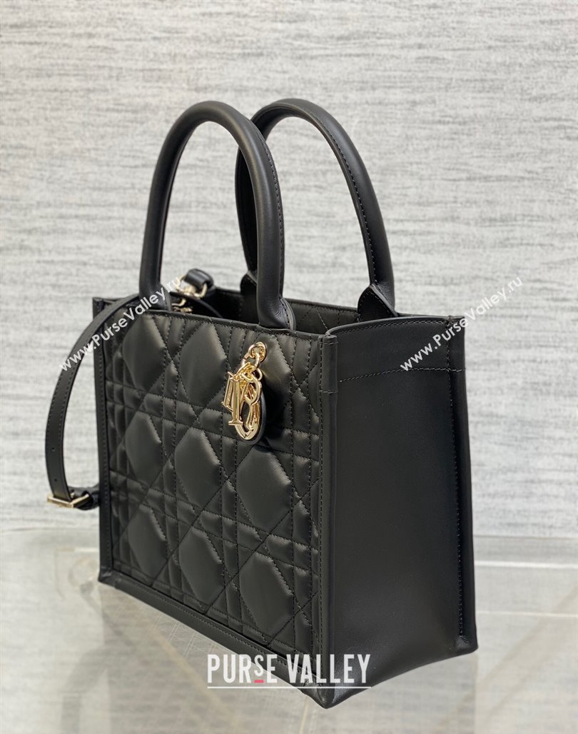 Dior Small Book Tote Bag in Macrocannage Calfskin Black 2024 (XXG-240523010)