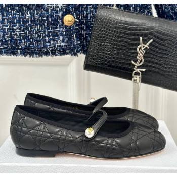 Dior Mary Janes Ballet Flats in Quilted Cannage Calfskin Black 2024 (MD-240604018)