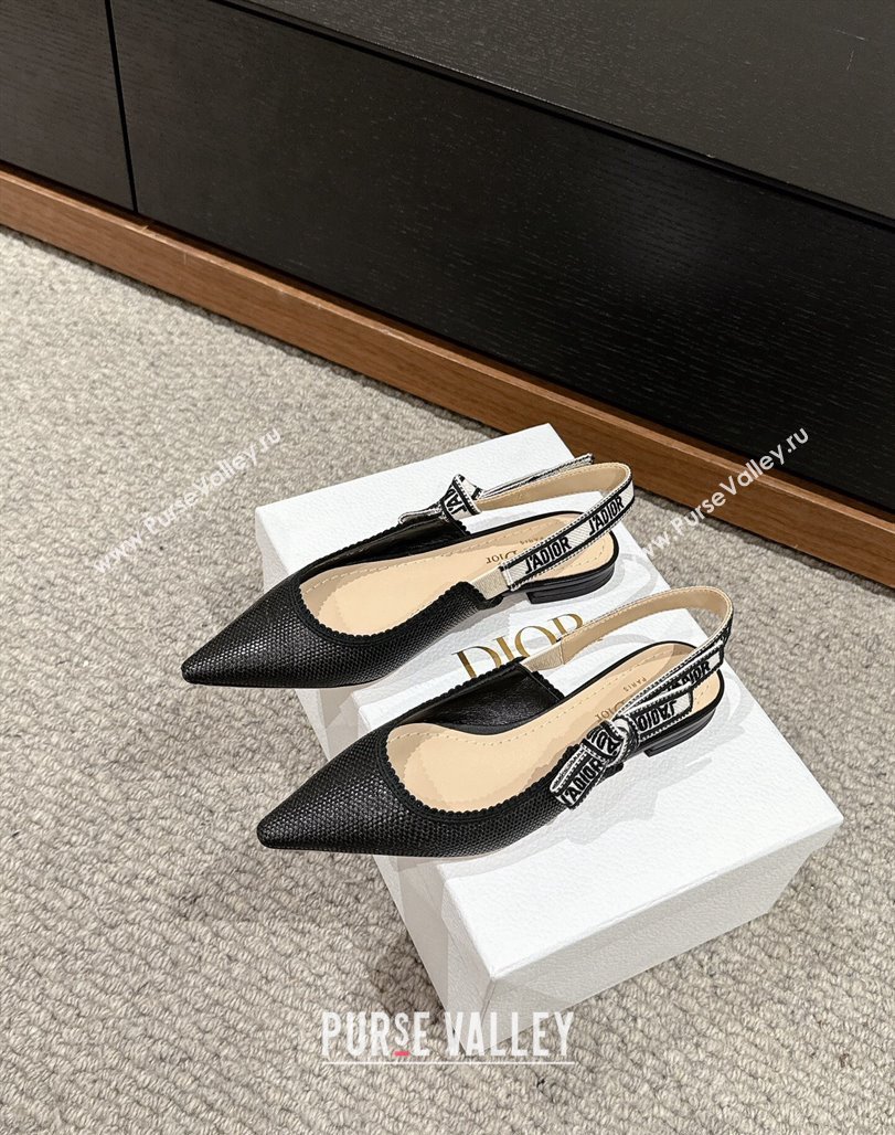 Dior JAdior Slingback Ballet Flat in Black Straw-Like 2024 0604 (KL-240604043)