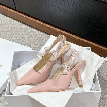 Dior JAdior Slingback Pumps/Ballet Flats in Light Pink Lambskin 2024 0604 (KL-240604047)