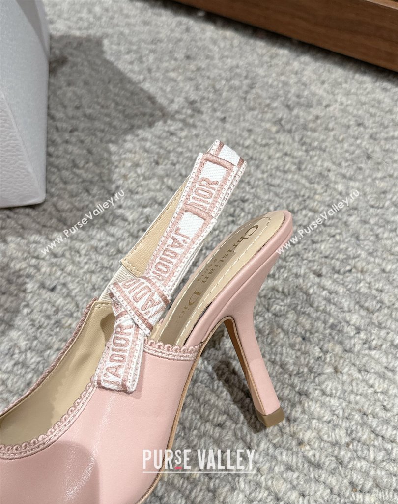 Dior JAdior Slingback Pumps/Ballet Flats in Light Pink Lambskin 2024 0604 (KL-240604047)