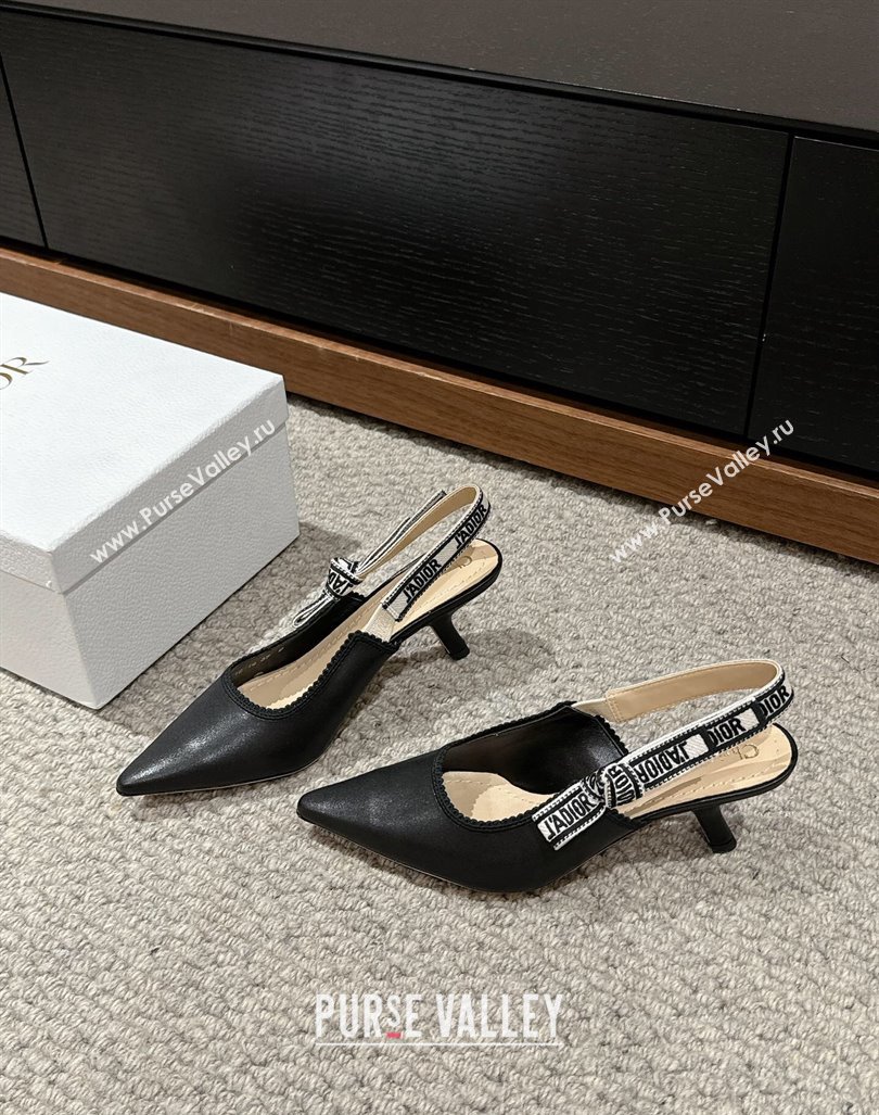 Dior JAdior Slingback Pumps/Ballet Flat in Black Lambskin 2024 0604 (KL-240604048)