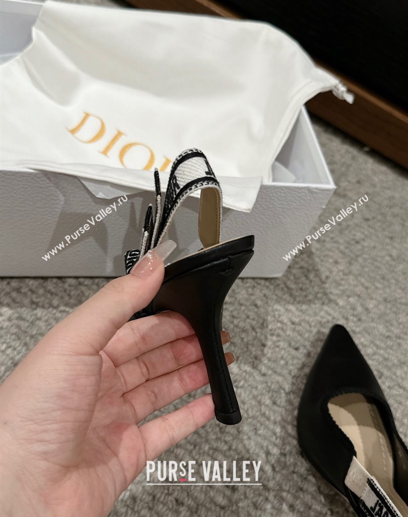 Dior JAdior Slingback Pumps/Ballet Flat in Black Lambskin 2024 0604 (KL-240604048)