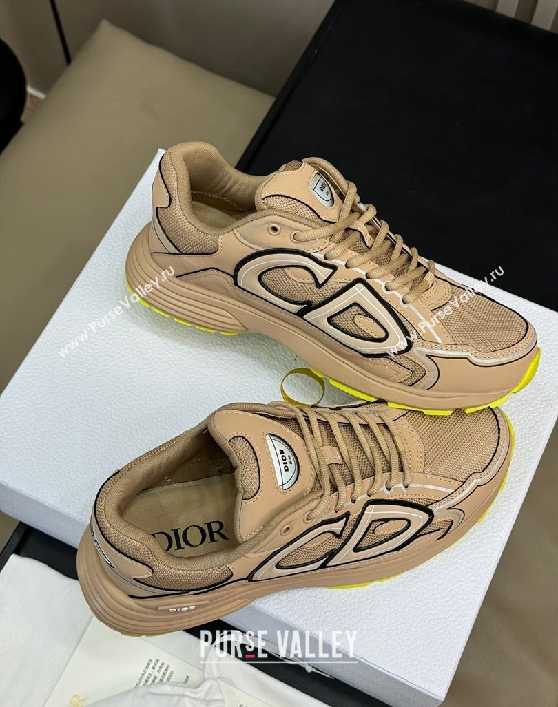 Dior B30 Sneakers in Mesh and Technical Fabric with Reflective Side Beige 2024 (KL-240604074)