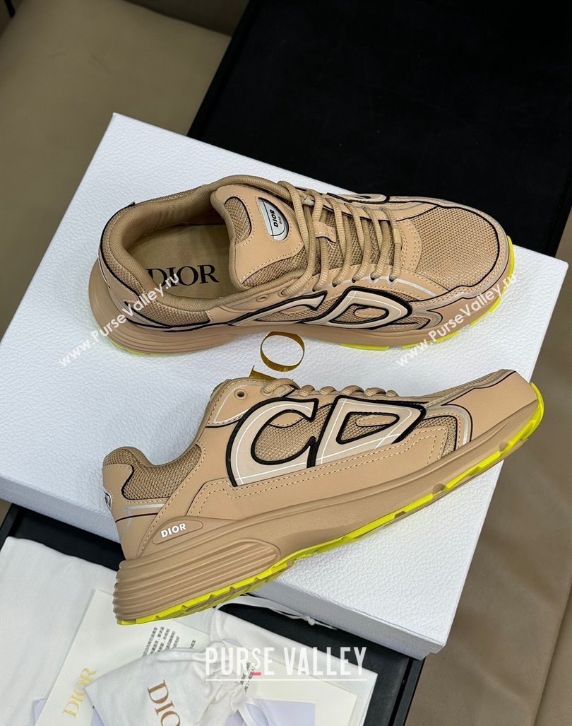 Dior B30 Sneakers in Mesh and Technical Fabric with Reflective Side Beige 2024 (KL-240604074)