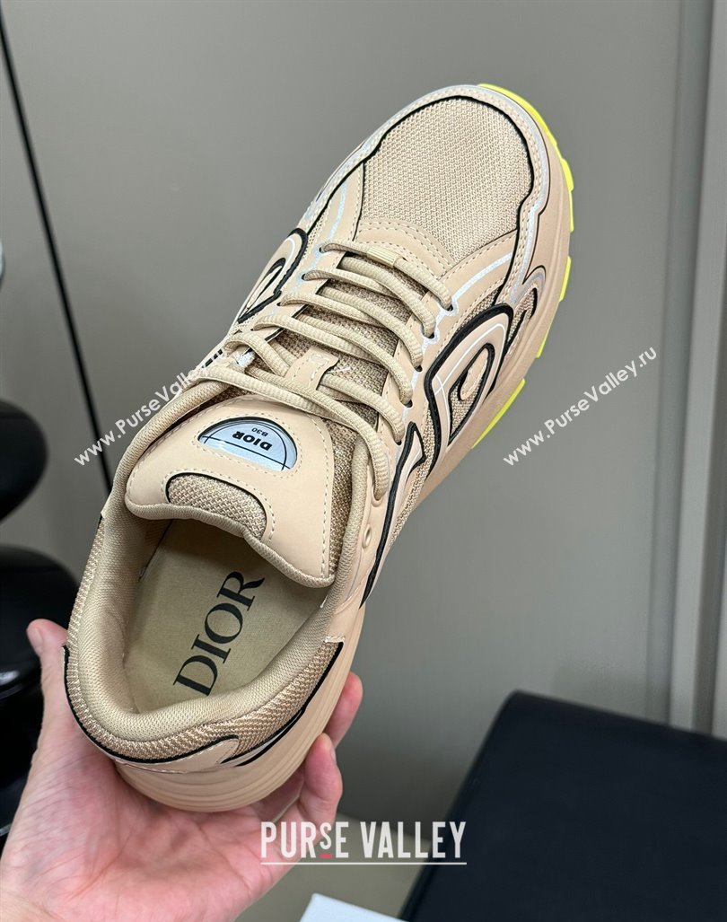 Dior B30 Sneakers in Mesh and Technical Fabric with Reflective Side Beige 2024 (KL-240604074)