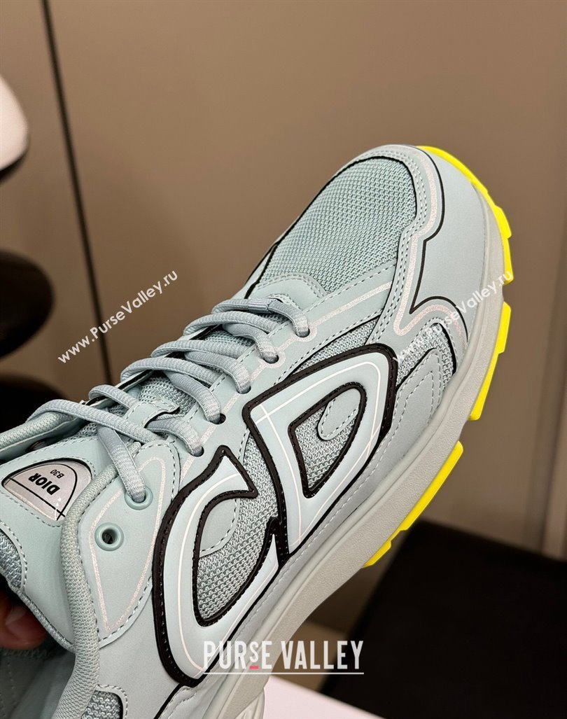 Dior B30 Sneakers in Mesh and Technical Fabric with Reflective Side Light Green 2024 (KL-240604075)