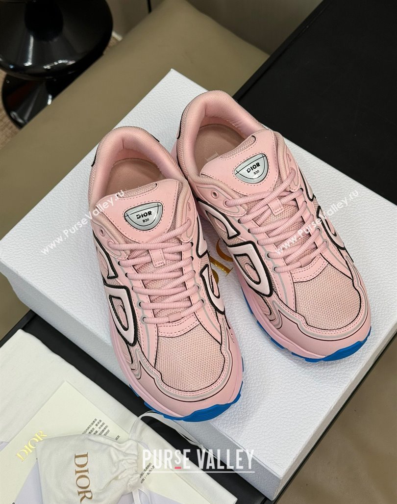 Dior B30 Sneakers in Mesh and Technical Fabric with Reflective Side Light Pink 2024 (KL-240604076)