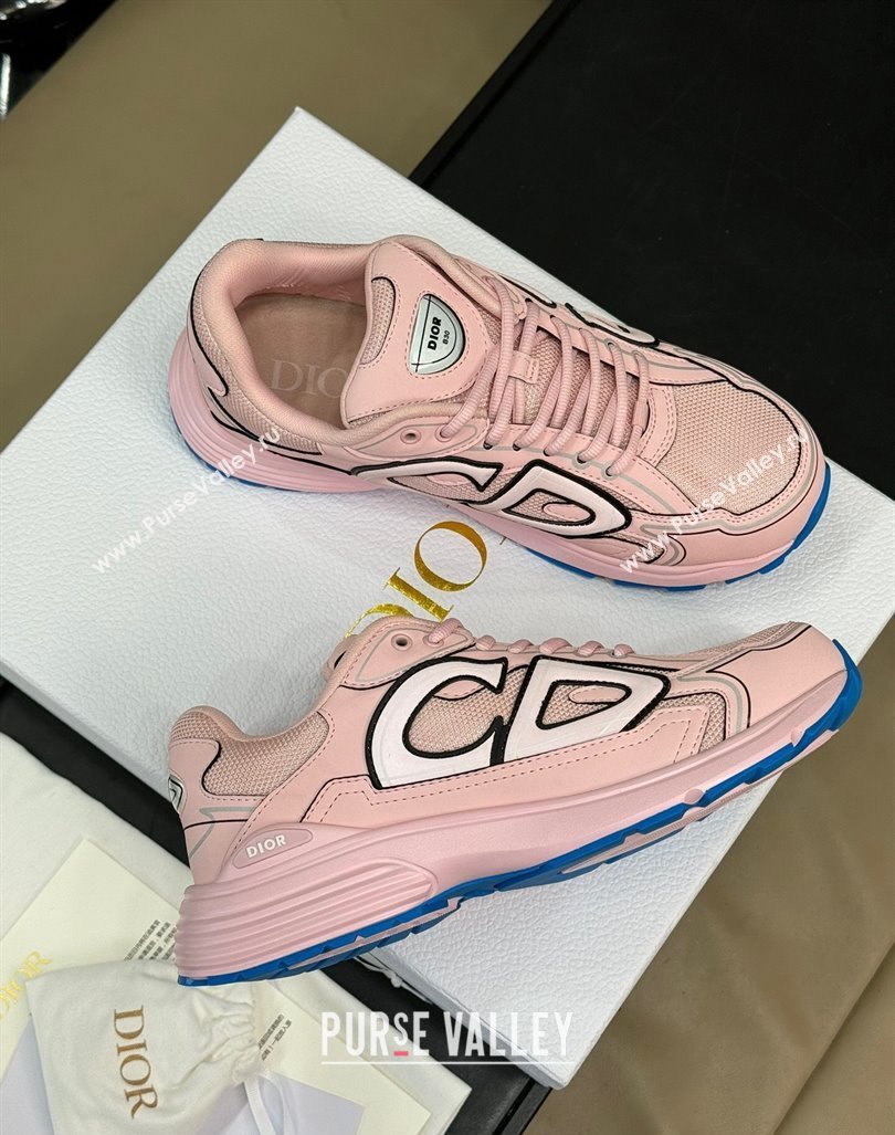 Dior B30 Sneakers in Mesh and Technical Fabric with Reflective Side Light Pink 2024 (KL-240604076)