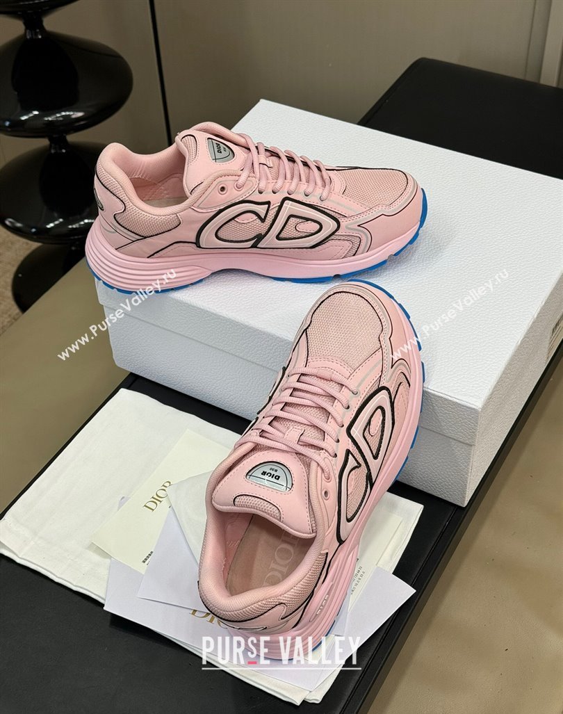 Dior B30 Sneakers in Mesh and Technical Fabric with Reflective Side Light Pink 2024 (KL-240604076)