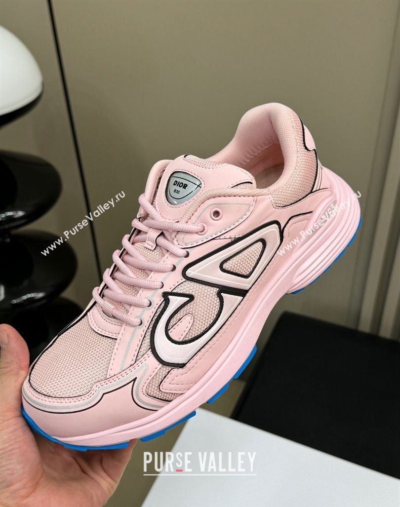 Dior B30 Sneakers in Mesh and Technical Fabric with Reflective Side Light Pink 2024 (KL-240604076)