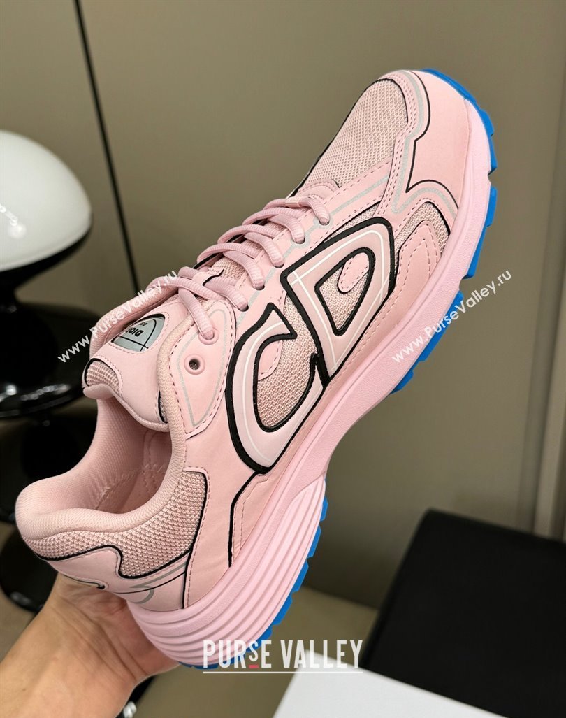 Dior B30 Sneakers in Mesh and Technical Fabric with Reflective Side Light Pink 2024 (KL-240604076)