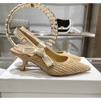Dior JAdior Slingback Pumps 6.5cm in Braided Straw Beige 2024 0604 (KL-240604071)