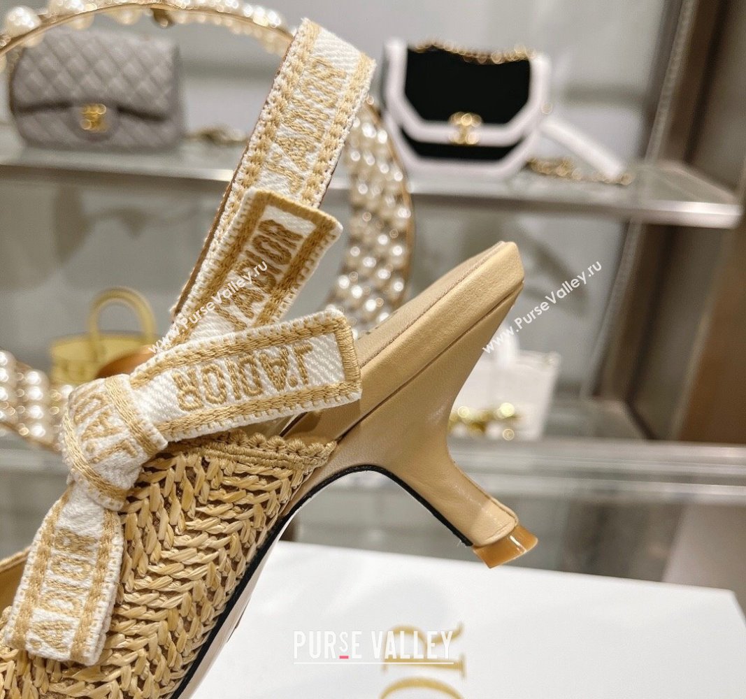 Dior JAdior Slingback Pumps 6.5cm in Braided Straw Beige 2024 0604 (KL-240604071)