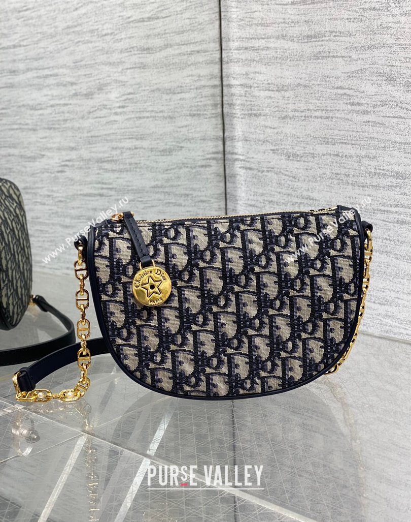 Dior Callisto Moon Medium bag in Blue Dior Oblique Jacquard 2024 (XXG-240624075)