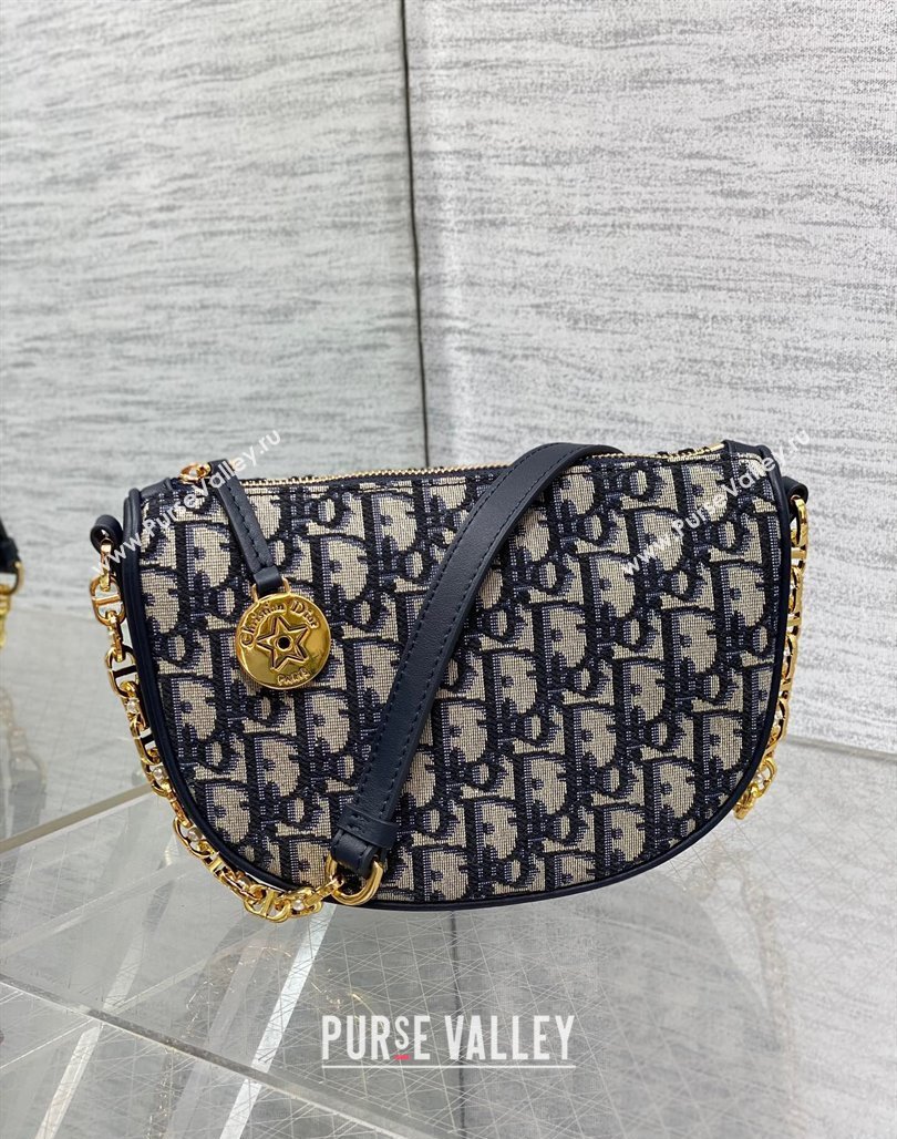 Dior Callisto Moon Medium bag in Blue Dior Oblique Jacquard 2024 (XXG-240624075)