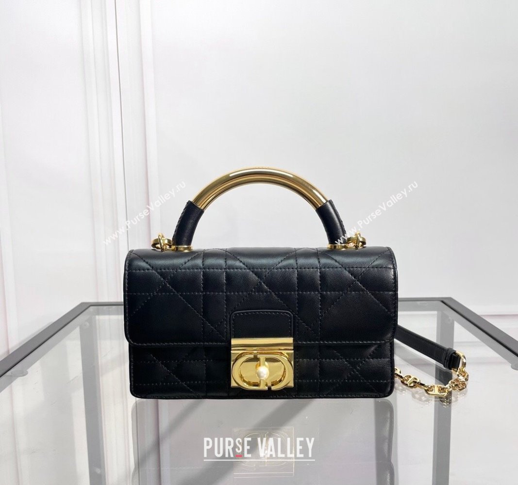 Dior Mini Dior Ange Top handle Bag in Macrocannage Calfskin Black 2024 (BF-240624088)