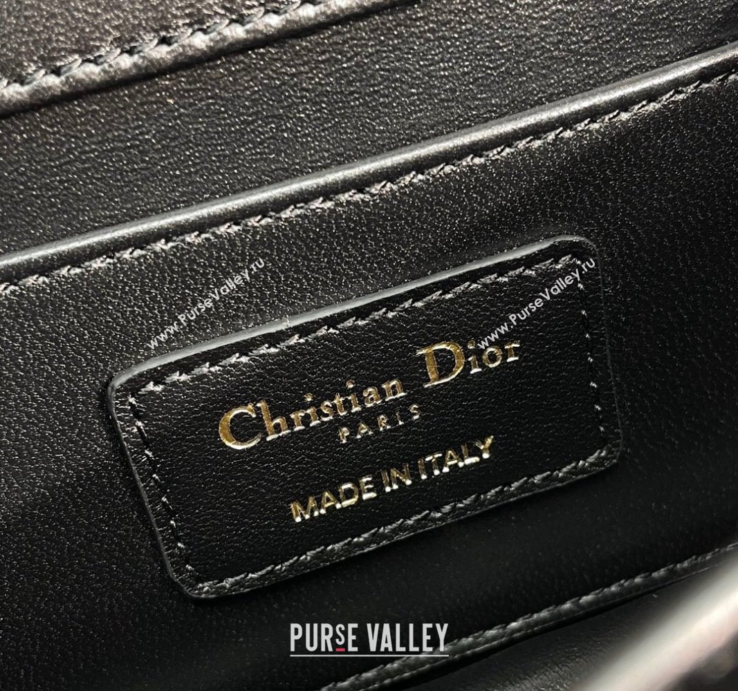 Dior Mini Dior Ange Top handle Bag in Macrocannage Calfskin Black 2024 (BF-240624088)