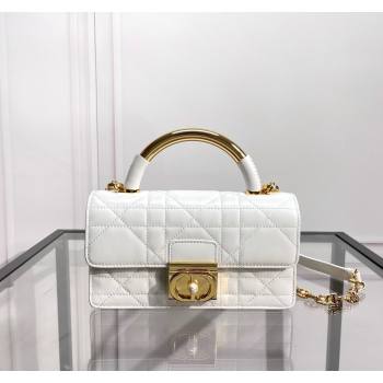 Dior Mini Dior Ange Top handle Bag in Macrocannage Calfskin White 2024 (BF-240624089)