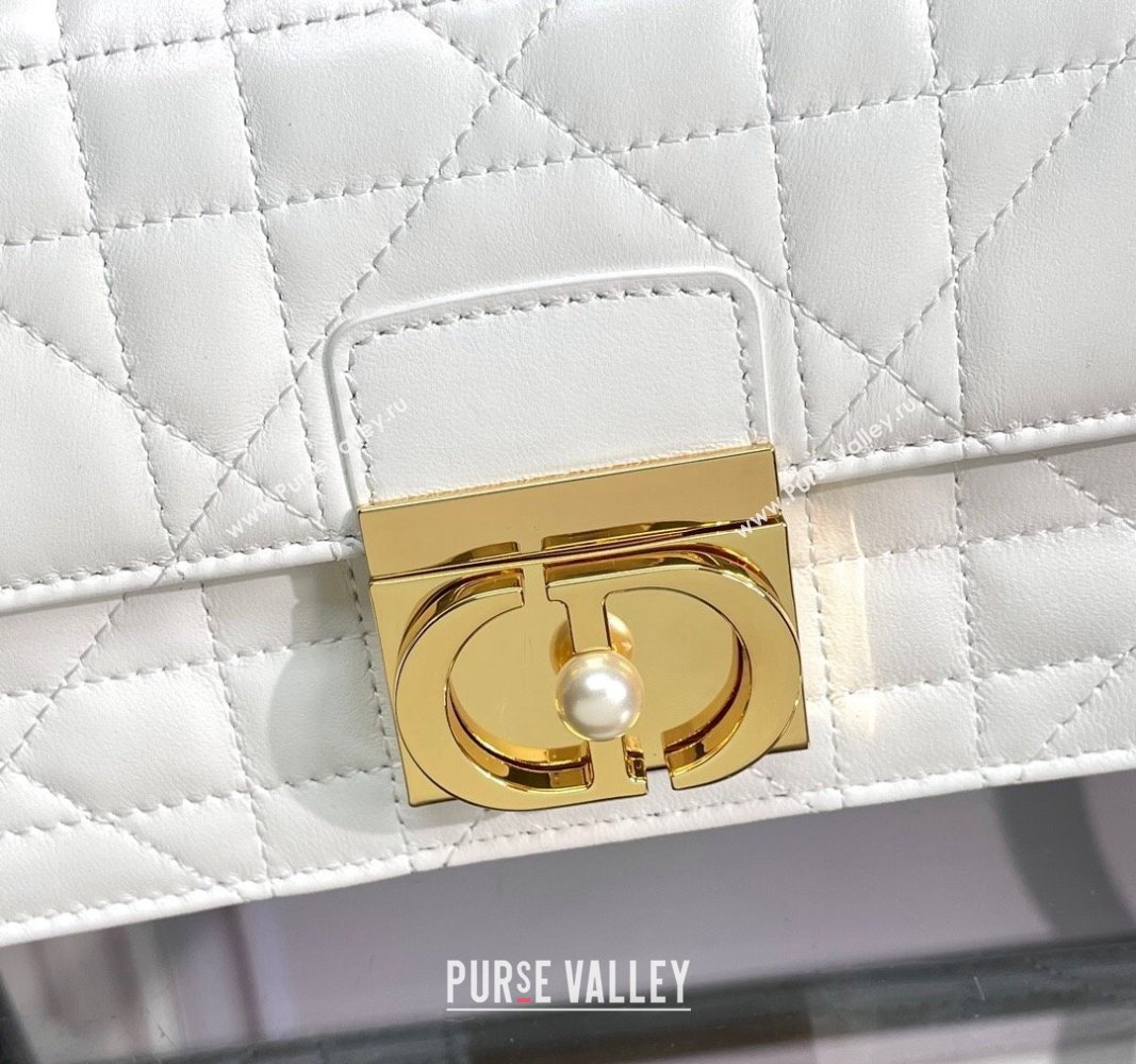 Dior Mini Dior Ange Top handle Bag in Macrocannage Calfskin White 2024 (BF-240624089)