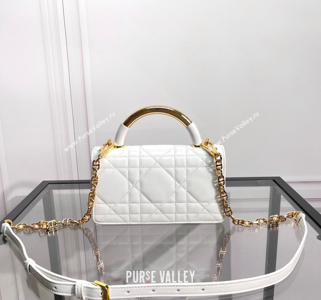 Dior Mini Dior Ange Top handle Bag in Macrocannage Calfskin White 2024 (BF-240624089)