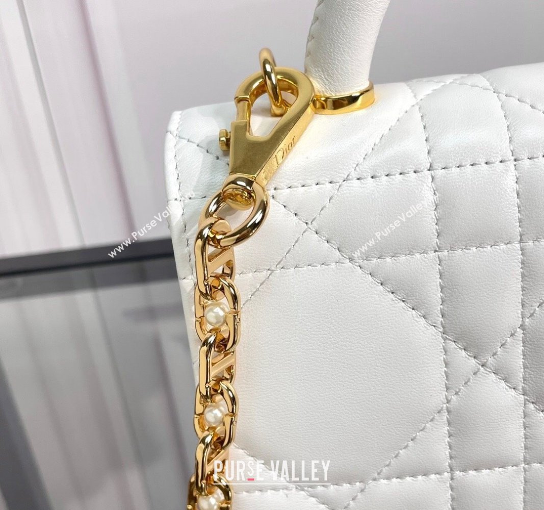 Dior Mini Dior Ange Top handle Bag in Macrocannage Calfskin White 2024 (BF-240624089)