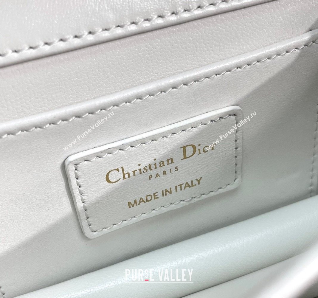 Dior Mini Dior Ange Top handle Bag in Macrocannage Calfskin White 2024 (BF-240624089)