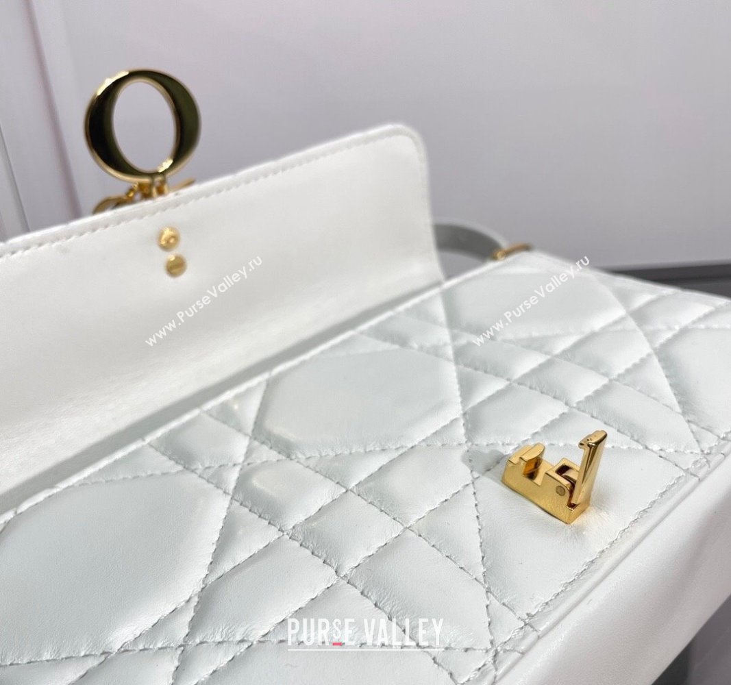 Dior Miss Daisy Mini Bag in Macrocannage Lambskin White 2024 (BF-240624091)