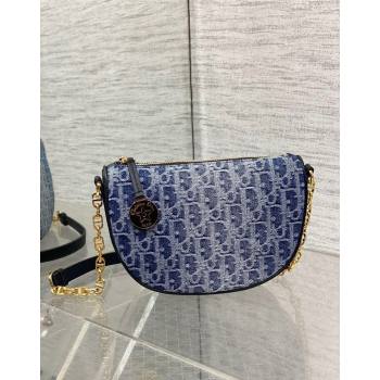 Dior Callisto Moon Medium bag in Blue Denim Dior Oblique Jacquard 2024 (XXG-240624076)