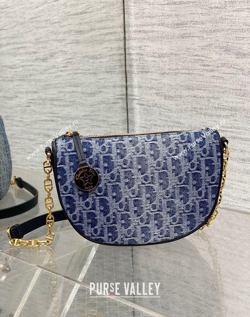 Dior Callisto Moon Medium bag in Blue Denim Dior Oblique Jacquard 2024 (XXG-240624076)