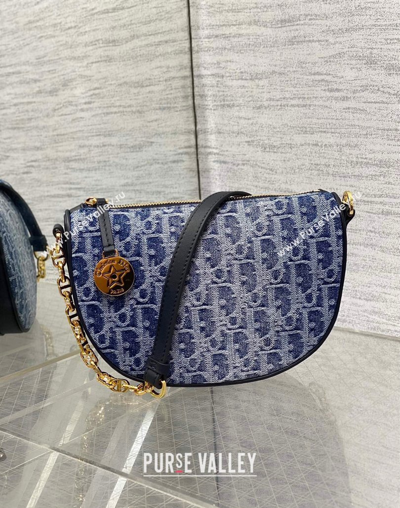 Dior Callisto Moon Medium bag in Blue Denim Dior Oblique Jacquard 2024 (XXG-240624076)