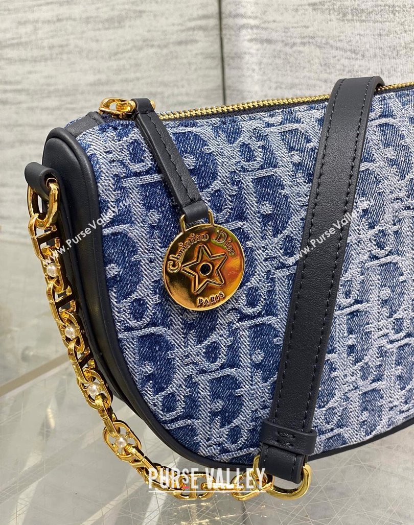 Dior Callisto Moon Medium bag in Blue Denim Dior Oblique Jacquard 2024 (XXG-240624076)