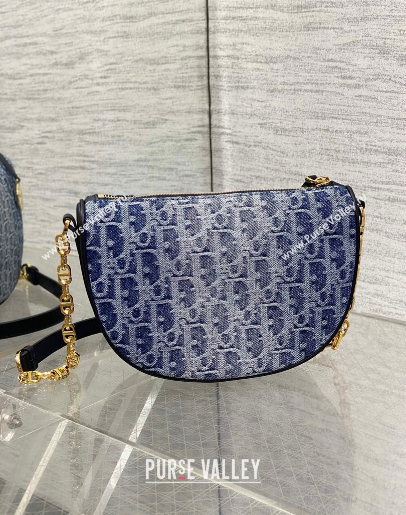 Dior Callisto Moon Medium bag in Blue Denim Dior Oblique Jacquard 2024 (XXG-240624076)