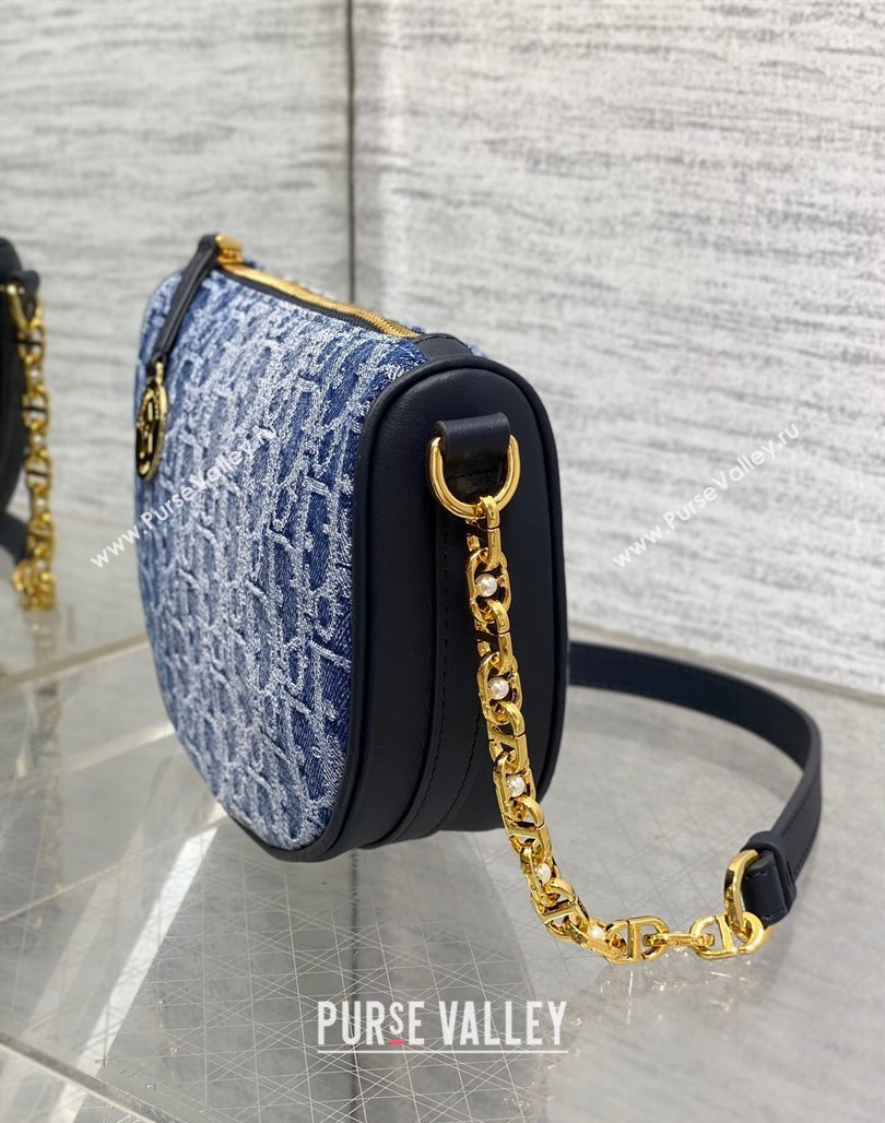 Dior Callisto Moon Medium bag in Blue Denim Dior Oblique Jacquard 2024 (XXG-240624076)