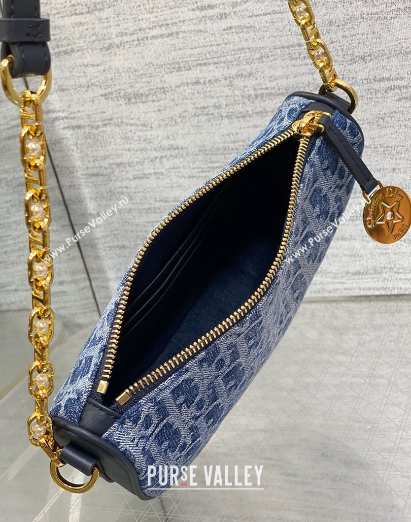 Dior Callisto Moon Medium bag in Blue Denim Dior Oblique Jacquard 2024 (XXG-240624076)