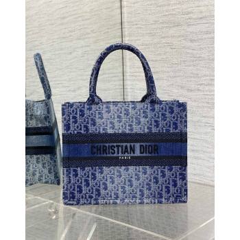 Dior Small Book Tote Bag Bag in Blue Denim Dior Oblique Jacquard 2024 (XXG-240624079)