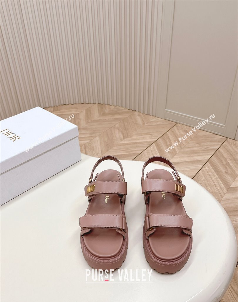 Dior Dioract Platform Sandals 5.5cm in Lambskin Pink 2024 0702 (MD-240702078)