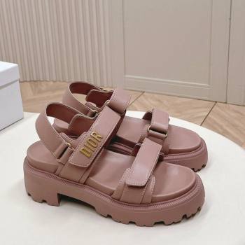 Dior Dioract Platform Sandals 5.5cm in Lambskin Pink 2024 0702 (MD-240702078)