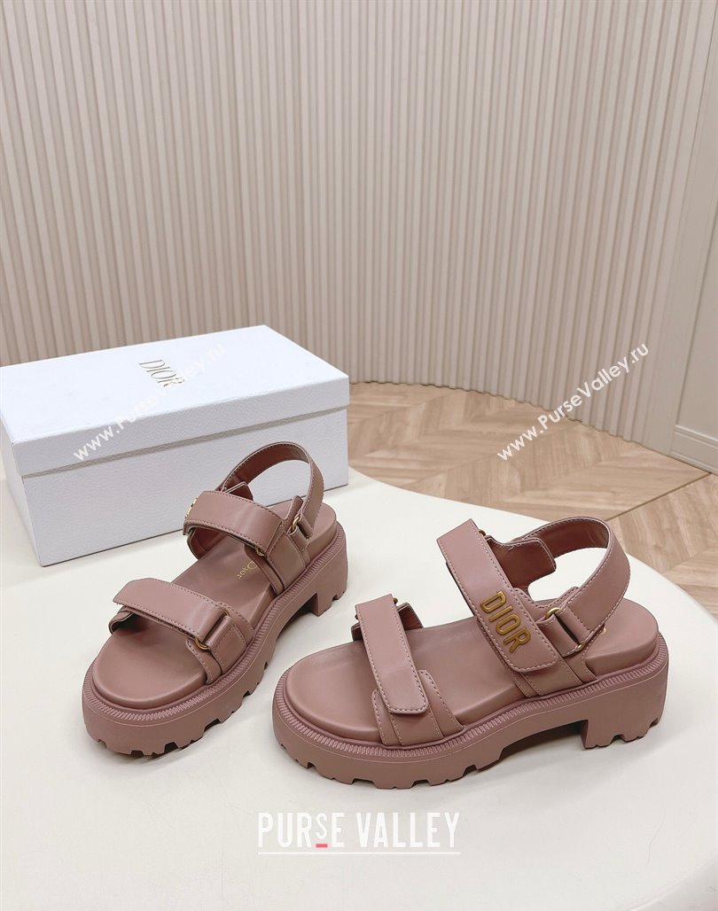 Dior Dioract Platform Sandals 5.5cm in Lambskin Pink 2024 0702 (MD-240702078)