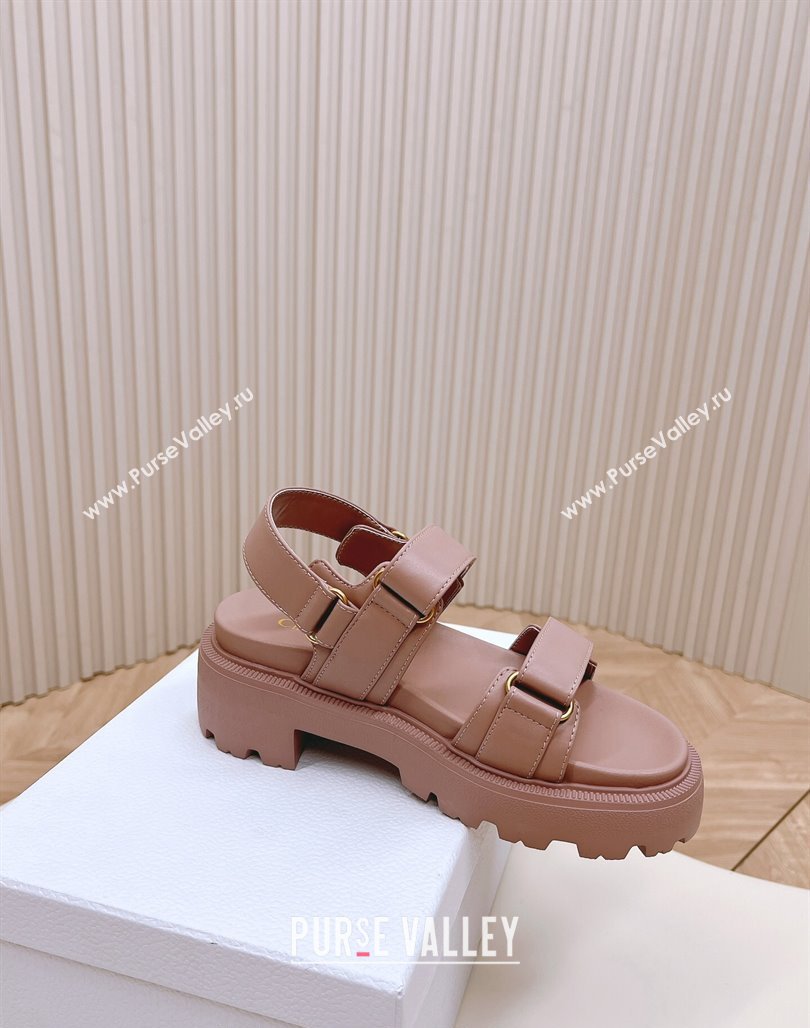 Dior Dioract Platform Sandals 5.5cm in Lambskin Pink 2024 0702 (MD-240702078)