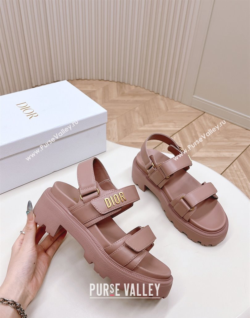 Dior Dioract Platform Sandals 5.5cm in Lambskin Pink 2024 0702 (MD-240702078)