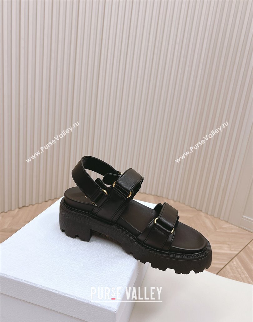 Dior Dioract Platform Sandals 5.5cm in Lambskin Black 2024 0702 (MD-240702079)