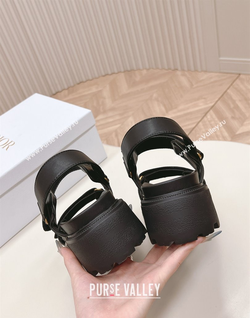 Dior Dioract Platform Sandals 5.5cm in Lambskin Black 2024 0702 (MD-240702079)