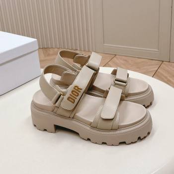 Dior Dioract Platform Sandals 5.5cm in Lambskin Grey 2024 0702 (MD-240702080)