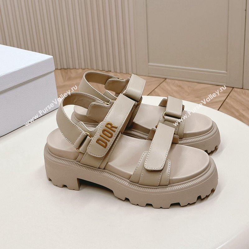 Dior Dioract Platform Sandals 5.5cm in Lambskin Grey 2024 0702 (MD-240702080)